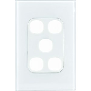 Fusion 5Gang Grid & Cover Plate - White